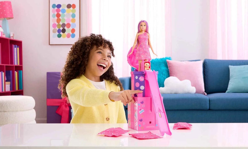 Barbie Rise & Surprise Pet Birthday Series Doll & Accessories With Slide & Surprises