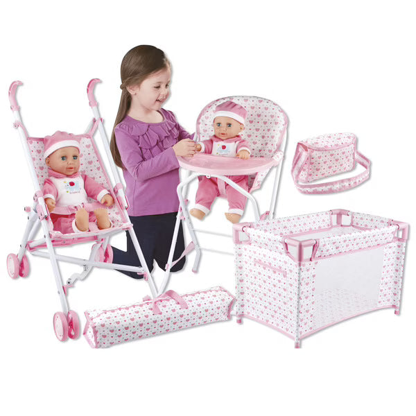 baby doll with stroller set Baby doll set with 4 accessories