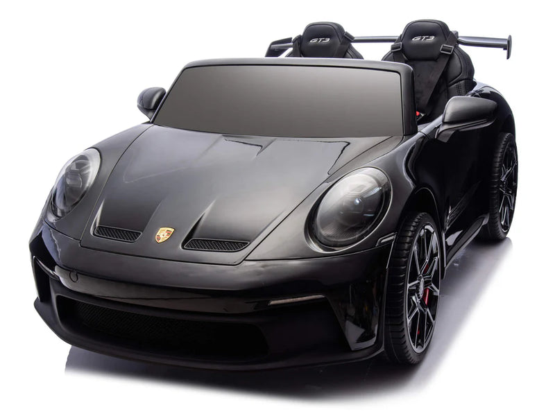 24V Porsche 911 GT3 Ride On Car w/Rubber Tires - Black