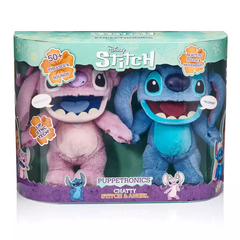 Disney Chatty Stitch & Angel Deluxe Puppetronic Twin Pack
