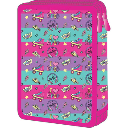 Double Decker Pencil Case Filled Must Team I Love K-Pop