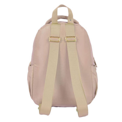 Mini backpack with adjustable straps, monochrome light pink, main compartment
