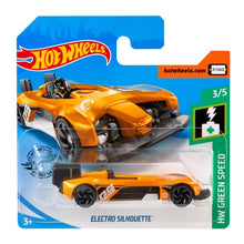 Orange Electro Silhouette die-cast toy car in retail blister pack