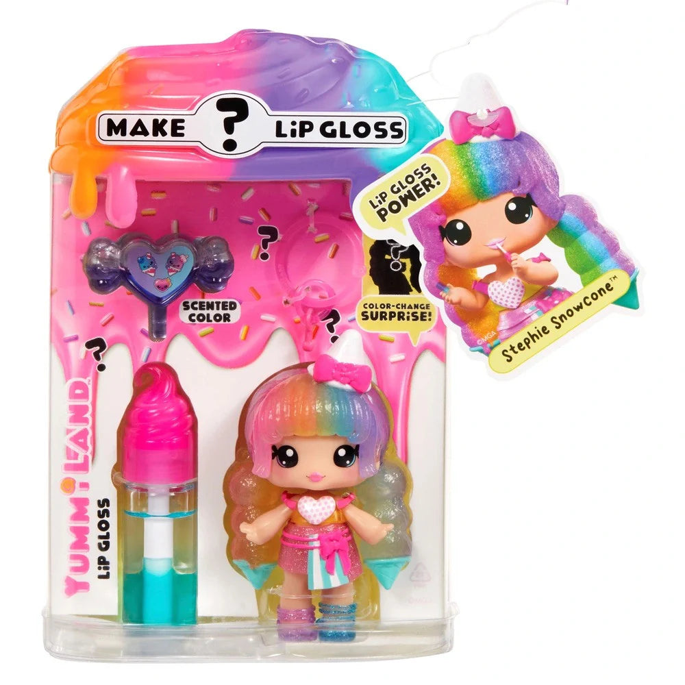 Lip gloss mystery cup set with doll figure, color-change gloss and accessories