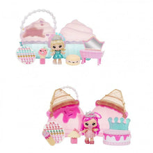 Lip Gloss Beauty Bag playset: blonde doll with teal vanity and pink sink accessories