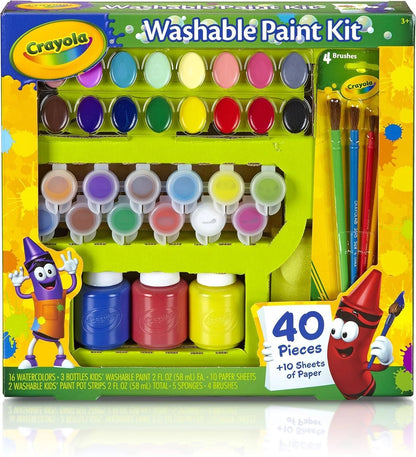 Crayola Washable Kids' Paint Kit - Watercolors, Paint, Brushes & Sponges