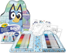 Kids coloring and sticker art kit with character pages, stickers, and multi-color crayons