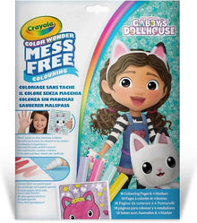 Crayola Color Wonder mess-free coloring set with Gabby's Dollhouse pages and markers