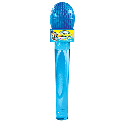 Blue hip hop bubble wand toy with FunBubbles label and bubble liquid wand