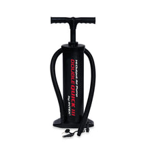 19-inch hand pump with black frame, hose, and base; includes nozzle