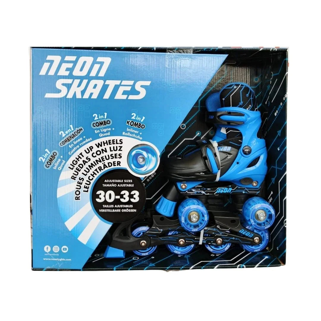 Neon Skates blue combo roller skates in retail box