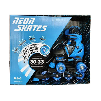 Neon Skates blue combo roller skates in retail box