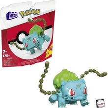Bulbasaur building toy kit box with teal-and-green action figure and articulated vine arms