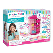 5 in 1 Activity Tower, Make it Real, pink craft bead organizer set box