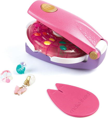 Pink hair styling bead tool with clips and matching storage pad