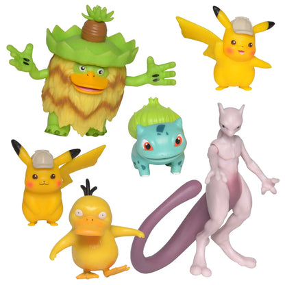 Pokemon character action figure set, colorful creature figures in various poses