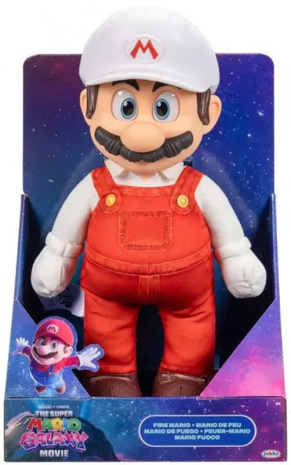 Jumbo Roto Plush Mario in white cap with red M, red overalls, white sleeves