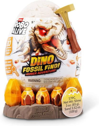 Robo Alive amber adventure Dino Fossil Find package with fossil dinosaur and slime vials