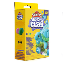 Air-dry clay playset box with octopus graphic and molded clay colors teal green purple