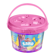 Play-Doh sand moldable bucket with pink lid and handle