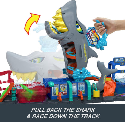 City Toy Car Track Set, Ultra Shark Car Wash with 1:64