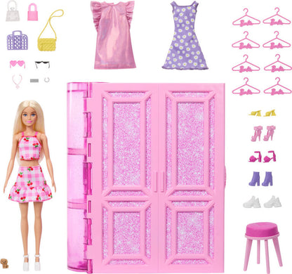 Barbie Dream Closet Toy Playset with Fashion Doll, Clothes - The Toy Store