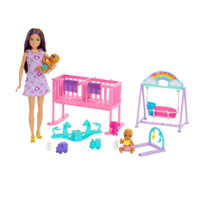 Babysitter doll nursery playset with crib, swing, and small accessories