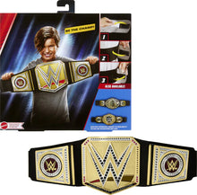 Championship title belt in gold and black with central W emblem plate