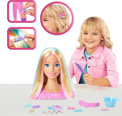 Blonde Hair Styling Head with 20+ Styling Accessories Including Star
