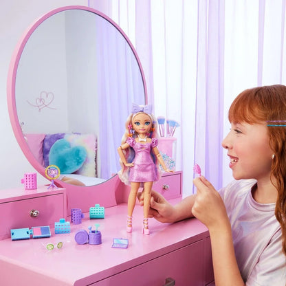 Barbie Malibu doll in lilac dress with vanity accessories