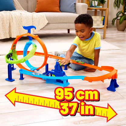 Toy Car Track Set, Stunt Tracks Rapid Cyclone Playset with 1:64 Scale Die-Cast Vehicle