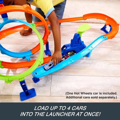 Toy Car Track Set, Stunt Tracks Rapid Cyclone Playset with 1:64 Scale Die-Cast Vehicle