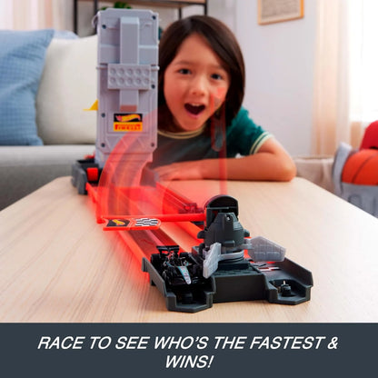 Racing Formula 1 Toy Car Track Set, Race the 2 1:64 Scale Die-Cast Officially Licensed F1