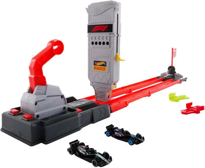 Racing Formula 1 Toy Car Track Set, Race the 2 1:64 Scale Die-Cast Officially Licensed F1