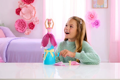 Barbie Petal Pop Scented Fashion Doll With Pink Tulip Dress, Reveal Accessories Like Bunny & More