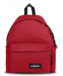 Eastpak Day Pak'r backpack in scarlet red with front zip pocket and logo patch