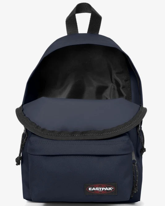 Eastpak Orbit backpack in ultra marine blue with open top and front logo patch.