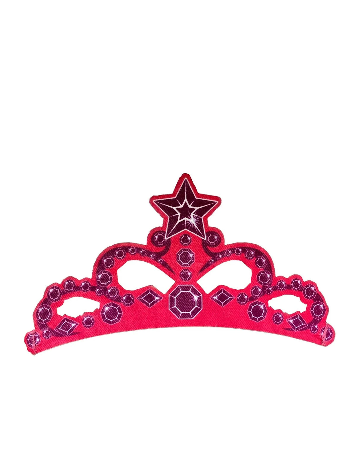 Pink gem-studded fairy crown tiara with star and heart accents