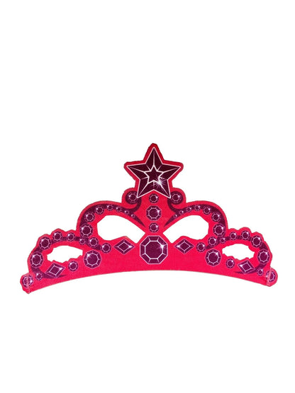 Pink gem-studded fairy crown tiara with star and heart accents