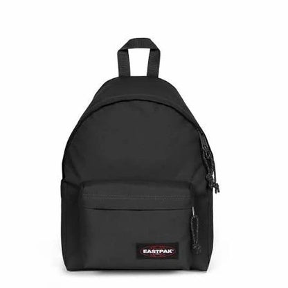 Eastpak black mini day backpack with front pocket and zip closure