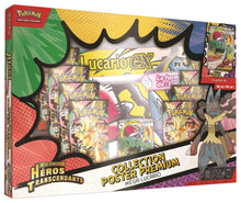 Premium poster collection box featuring Lucario GX and Mega-Lucario artwork