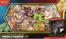 Pokemon Mega Zygarde ex premium collection card box with holographic art and two packs