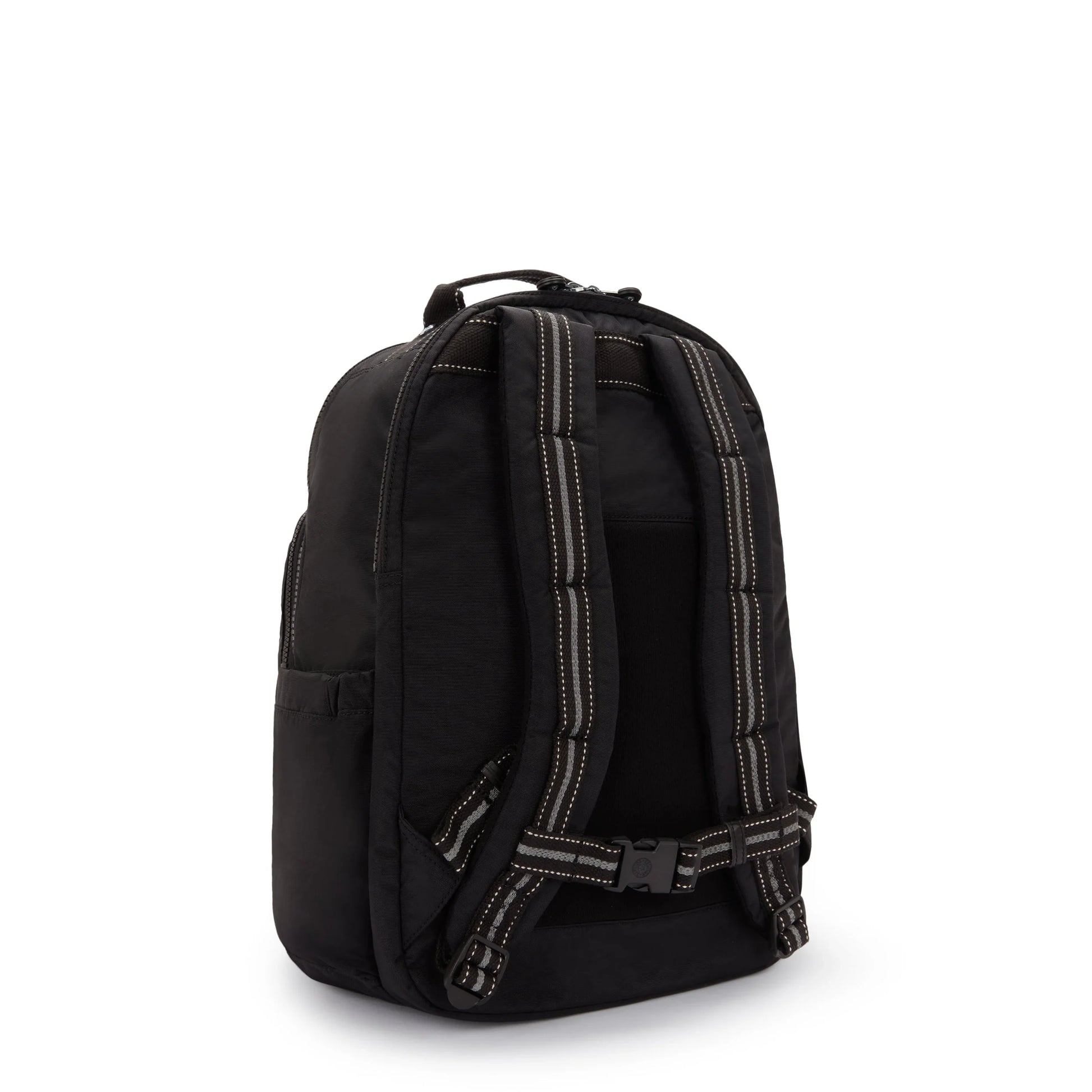 Kipling Seoul College Extra true black backpack with padded back straps and top handle