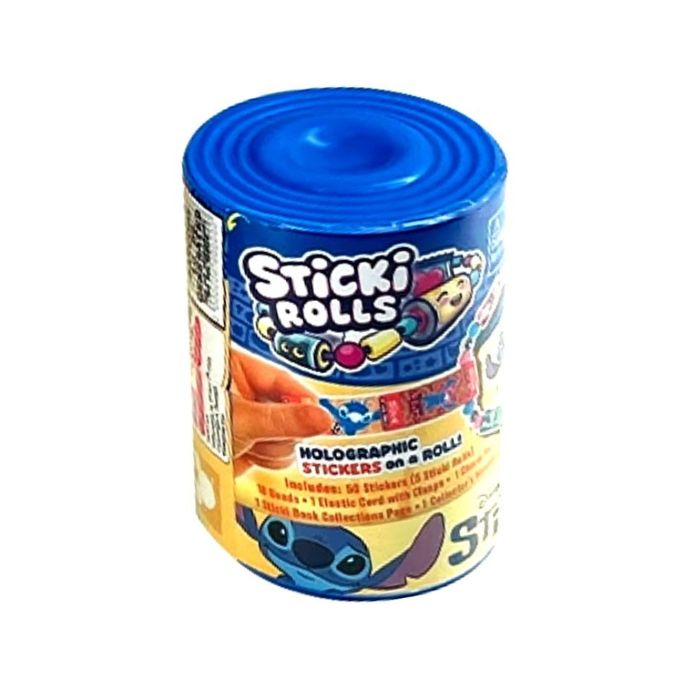 Stitch Sticki Band Capsule holographic sticker roll with blue lid