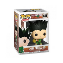 Funko POP! Gon Freecss vinyl figure in box, green outfit, holding yellow energy ball