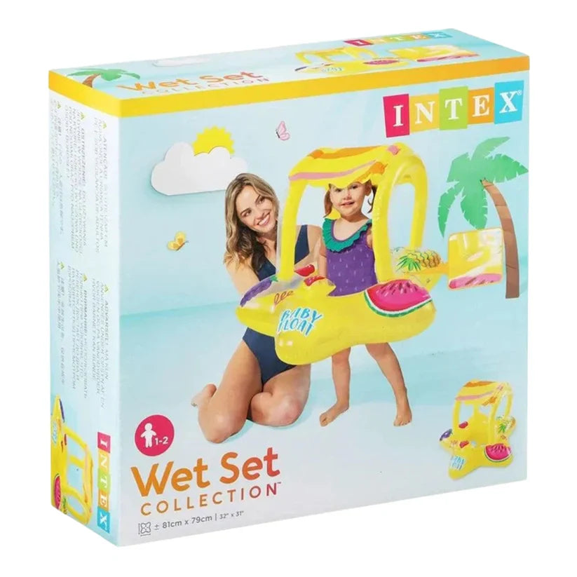 Inflatable pool float wet set box, Intex, yellow float for ages 1–2