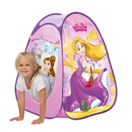 Disney Princess pop-up play tent, rounded dome shape with side window and purple trim