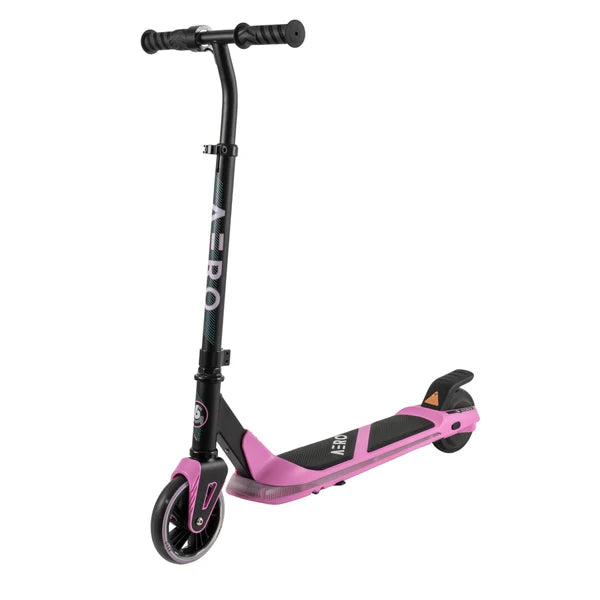 G6 Kids E-Scooter, pink, Seitenansicht mit Lenker und Vorderrad