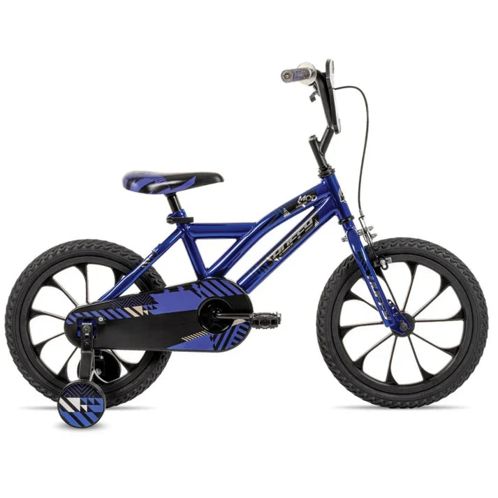 Boys' 16" bike with coaster and hand brake, blue frame with black wheels