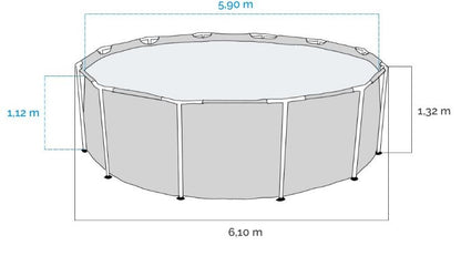 Steel Pro Pool Set 6.10M X 1.32M